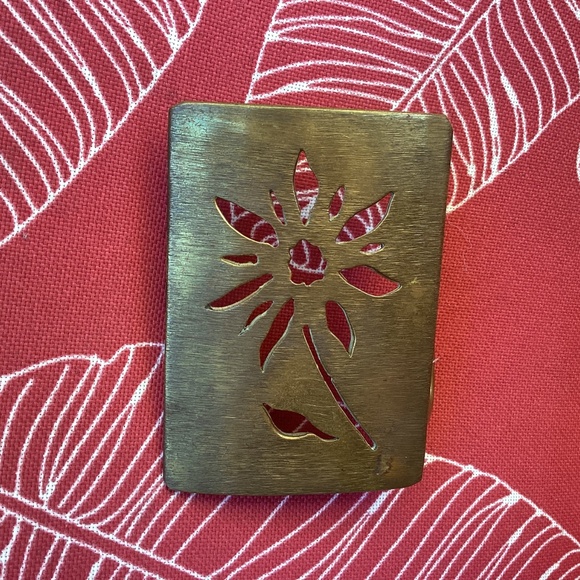 Handmade Artisan Design Brass Cutout Flower Belt Buckle main image 5